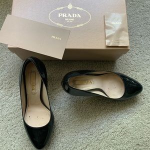 Prada black pump heels